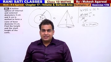 Class 10 Maths (Ex 17B Example 6) Volume And Surface Area (RS Agarwal 2019)