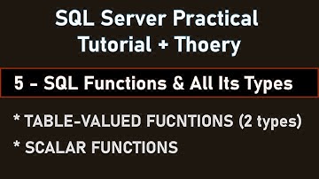 Functions & Types of Functions with Example SQL Server | English