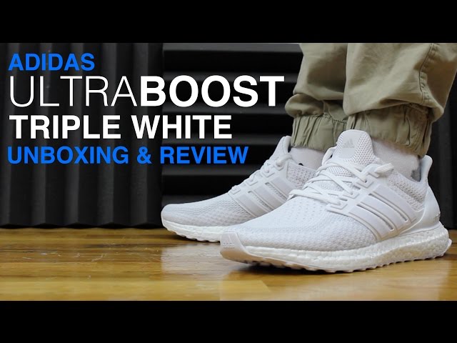 adidas ultra boost triple white on feet