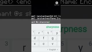 How to enchant your sword with command in minecraft pe 😀😀#short #shortvideo screenshot 4