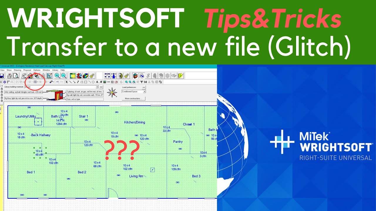 Wrightsoft: Tips&Tricks - Transfer damaged floor layout to a new file ...