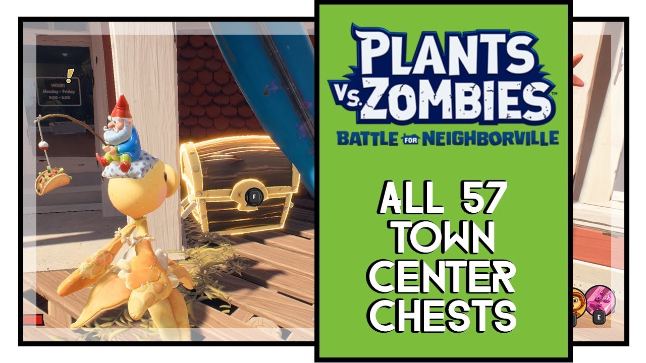 Plants VS Zombies BFN All Chests Locations Town Center YouTube