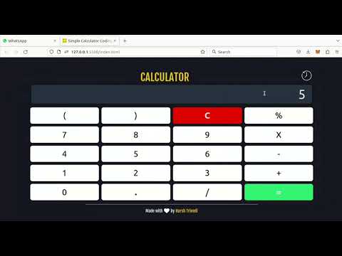 Simple Calculator Project Using html css JavaScript