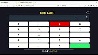 Simple Calculator Project Using html css JavaScript