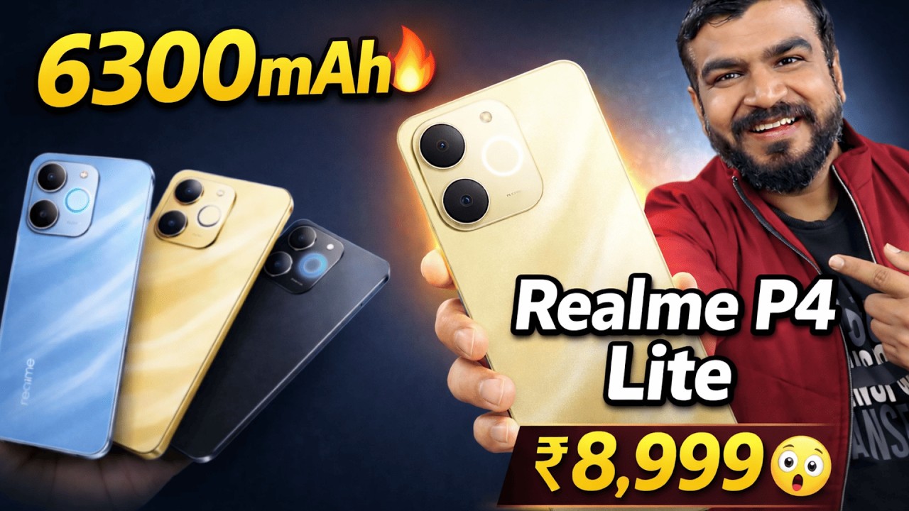 Realme P4 Lite HERE, Under 9000/- Best Smartphone Big Battery 6300mAh , HINDI