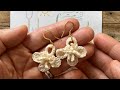  Crochet flower earrings _ white clover 