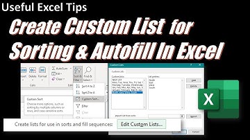 Create Custom List for Sorting and AutoFill in Excel | Useful Excel Tips
