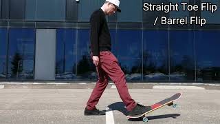 How to Straight Toe Flip / Barrel Flip - Trick Tip - Skateboarding