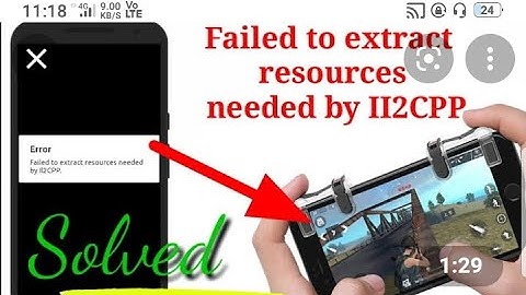 How to fix failed to extract resources needed by II2cpp