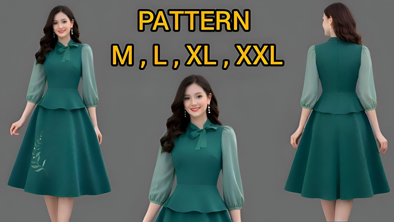 Pattern making for a women’s formal dress✂️simple and easy, perfect for beginners✅️