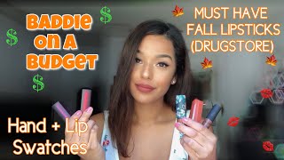 DRUGSTORE FALL LIPSTICKS YOU NEED ASAP!! | Baddie On A Budget *fall edition* screenshot 1