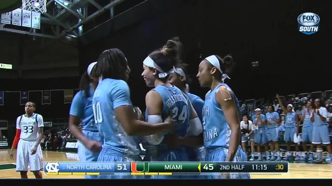 UNC Women's Basketball: Highlights vs. Miami - YouTube