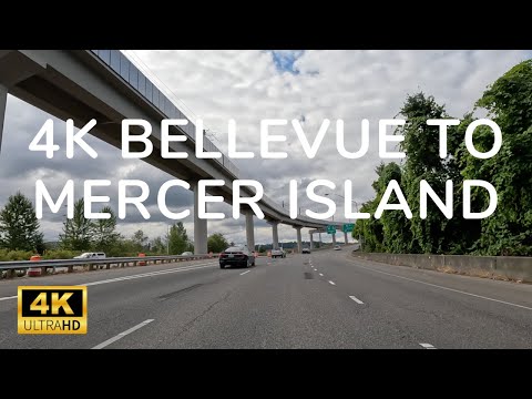 4K Drive From Bellevue to Mercer Island | Washington, USA