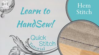 Learn to Hand Sew: Hem Stitch