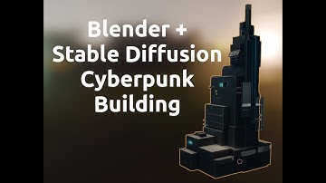 Blender + Stable diffusion cyberpunk building bake