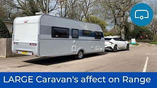 EV towing LARGE caravan  range, and charging on campsite