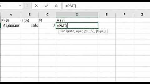Excel Functions for Engineering Economy | Periodic Payment Function PMT When P is Given