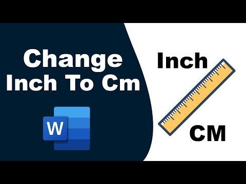 How to change Inch to Cm in Microsoft Word