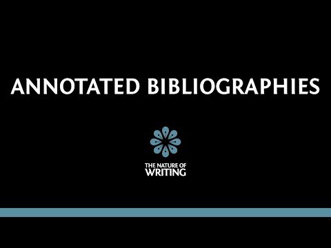 How to Write an Annotated Bibliography