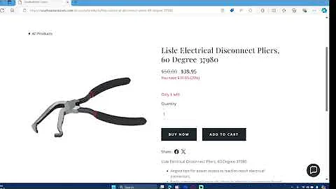 Lisle Electrical Disconnect Pliers, 60 Degree 37980
