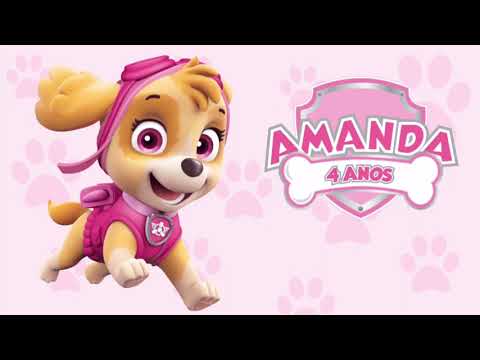 Painel TV Skye Patrulha Canina - Amanda 4 Anos
