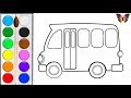 Как нарисовать АВТОБУС / мультик раскраска АВТОБУС  для детей /Раскраски Малышам