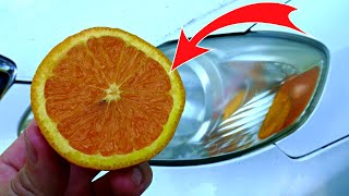 Rub an Orange on Foggy Headlights and Watch What Happens!!