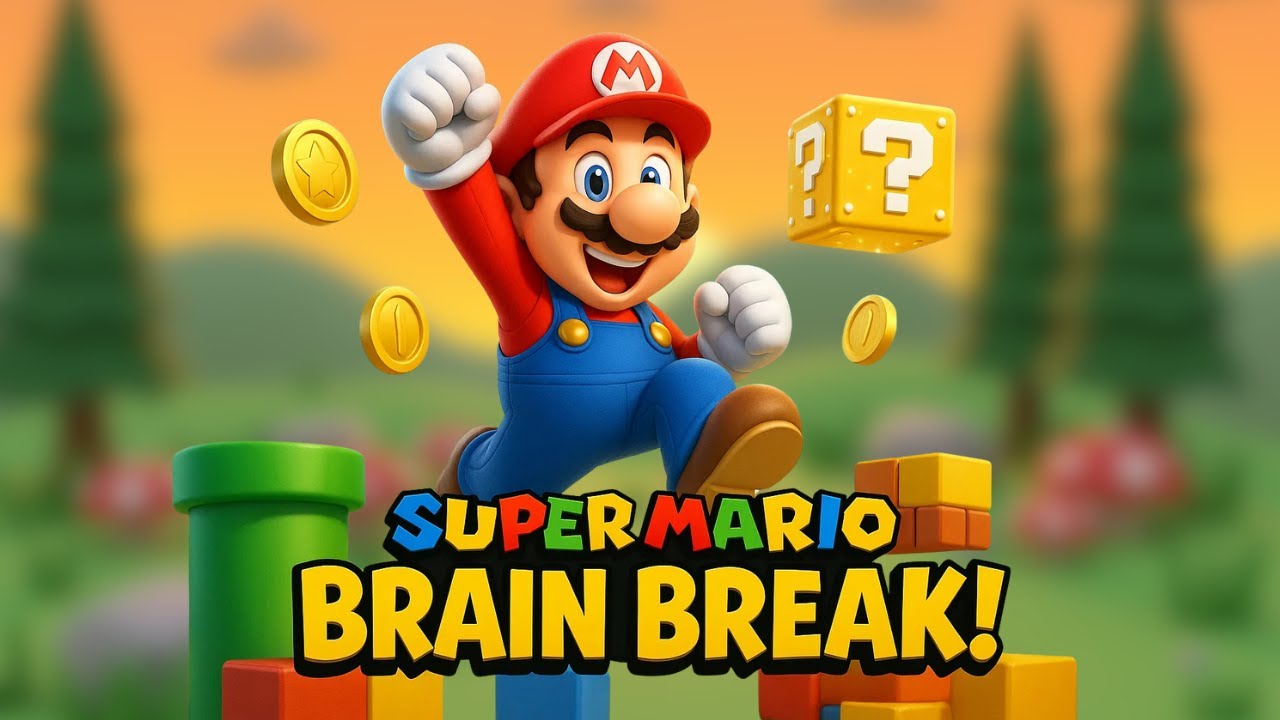 Just Mario Brain Break! | Fun Moves, Game Action & Surprise Box! - YouTube