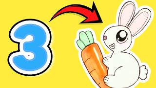 Turn the Number 3 into a CUTE BUNNY! 🐰🥕 Happy Accident Save! ✨