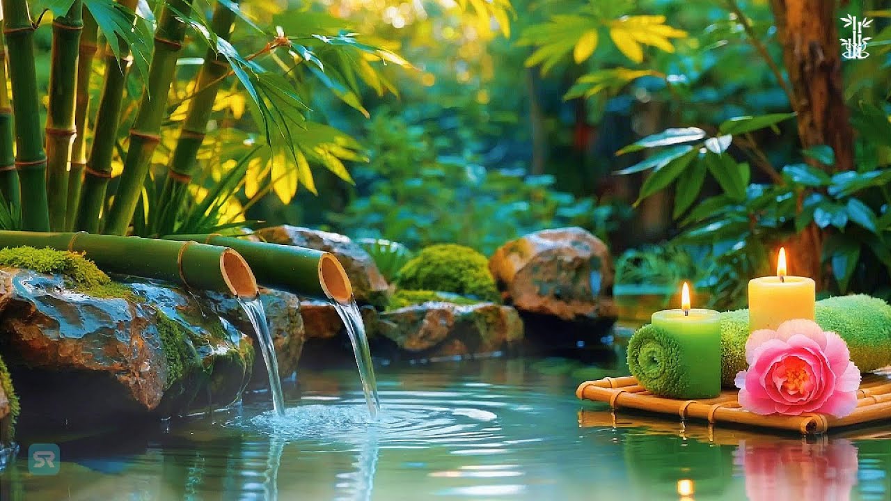 Soothing Relaxing Music & Bamboo Water Sounds 🍃 Peace of Mind, Anxiety Relief