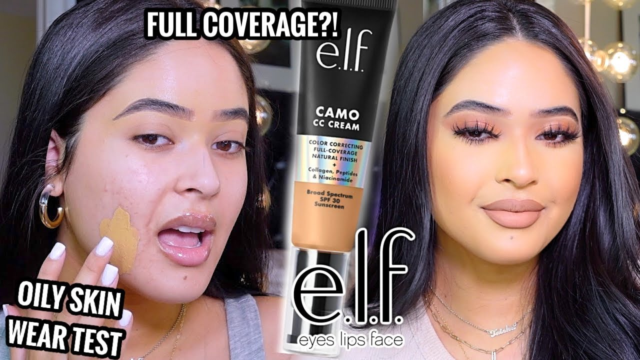NEW ELF CAMO CC CREAM: REVIEW+ DEMO + ALL DAY WEAR TEST on OILY SKIN | BEST  DRUGSTORE FOUNDATION? - YouTube