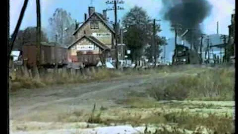 Steam Locomotive Ty45 379 & Ol49 69 Crossing at Kargowa station1990