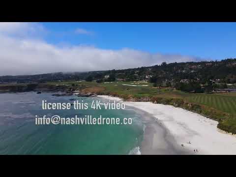 Pebble Beach 4K Stock Drone Video