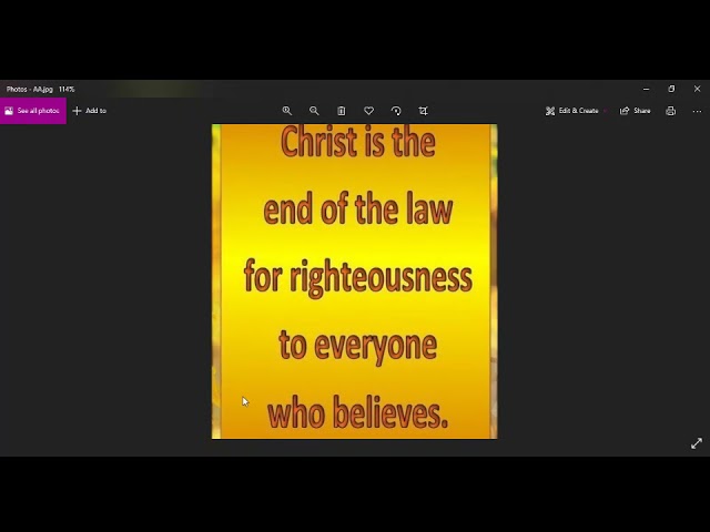 CHRIST IS THE END OF THE LAW