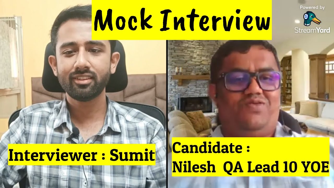 Mock Interview || QA Lead 10 Years of experience