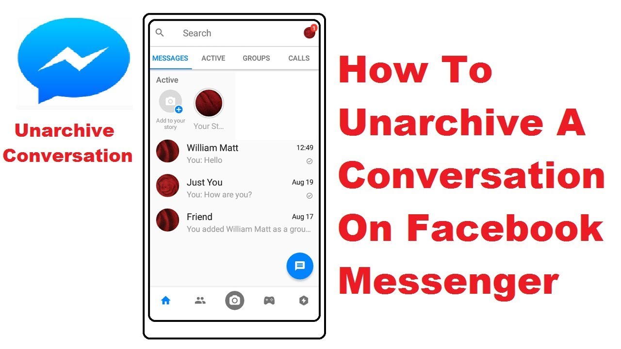 How To Unarchive A Conversation On Facebook Messenger - YouTube