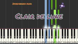 Debussy -  Clair de Lune (Falling Note Piano Tutorial)