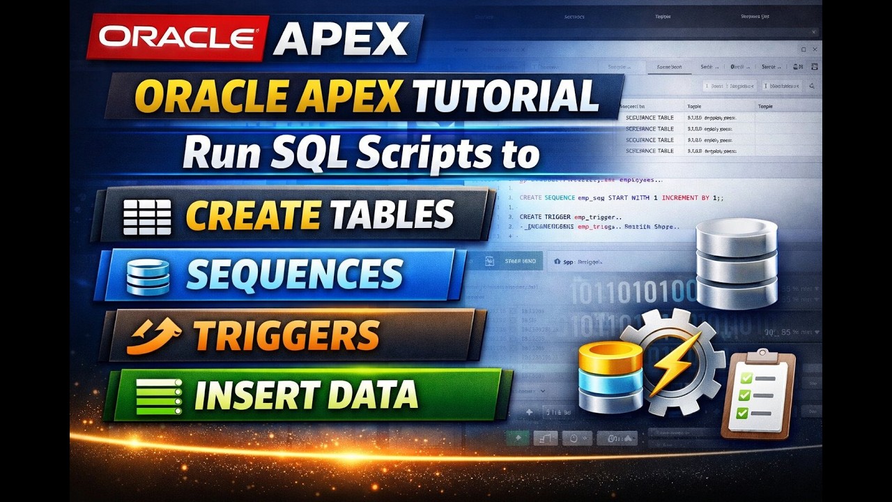 Oracle APEX Tutorial | Run SQL Scripts to Create Tables, Sequences ...