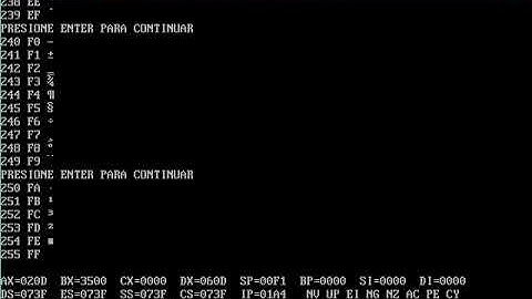 Tabla ASCII a 8 bits en ensamblador Equipo no 6