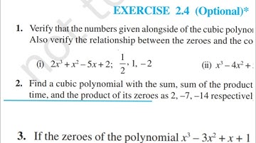 Exercise 2.4 Class 10 maths
