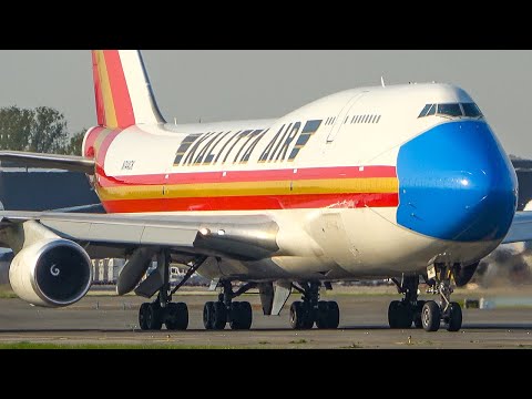 BOEING 747 LANDING + DEPARTURE - Kalitta Air in old and new colours (4K)