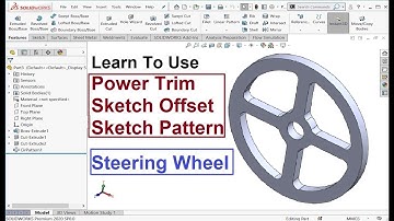 Solidworks sketch tutorials | Model Steering Wheel | Power Trim | Offset