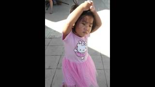 2 years old cute baby girl dancing ballet