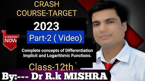 Complete concepts of Differentiation Implicit Functions and Logarithmic Functions Based problems.