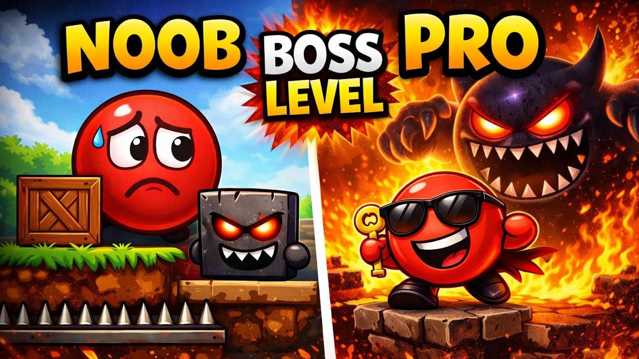 👉 NOOB vs PRO in BOSS LEVEL 😱 | Red Ball 4 Gameplay