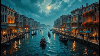 Venetian Canal Night Art | Calm Mediterranean TV Frame Display screenshot 4