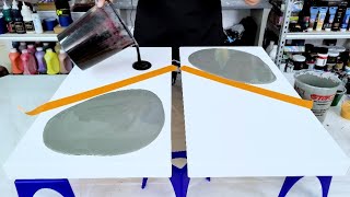 These Colors POP on a Split-Color Base! - Acrylic Pouring with Magenta and Green!