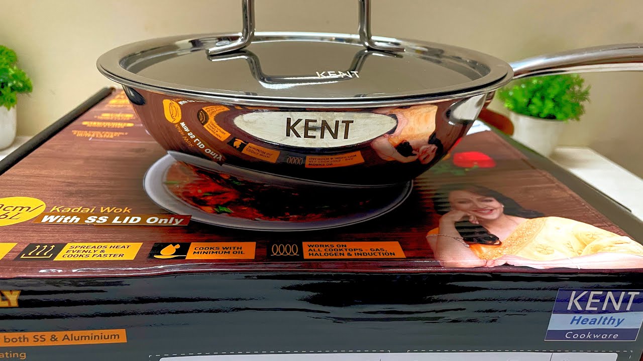 Kent Tri ply Stainless Steel Kadai wok Stainless Steel Kadai Steel