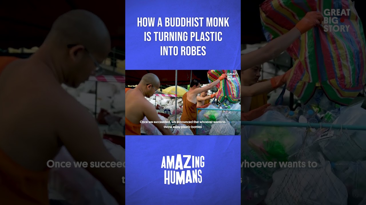Как буддийский монах превращает пластик в одежду 