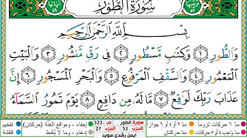 سورة الطور مكتوبة ايمن سويد